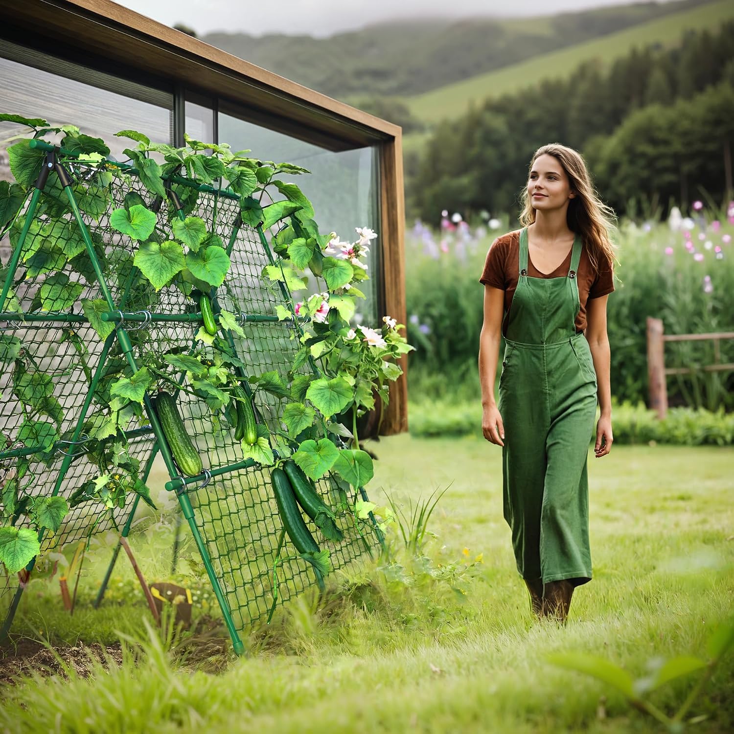 Cucumber Trellis, 4 ft x 4 ft  - đánh giá và giá Outdoor Sports Net